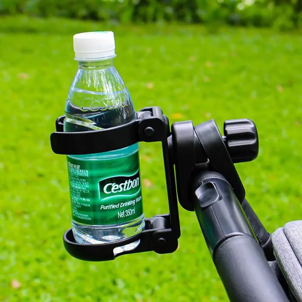 Portabicchieri pieghevole per passeggino Portabottiglie per passeggino con regolazione nera Portabicchieri per bicicletta per bambini girevole antiscivolo