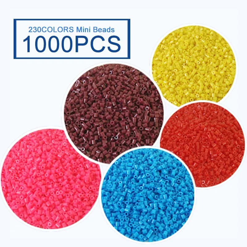 2.6mm Mini Perline 1000 PZ 230 colori Fusibile Perline per I Bambini Regalo Hama Perline Fai Da Te Puzzle Perline di Ferro di Alta Qualità