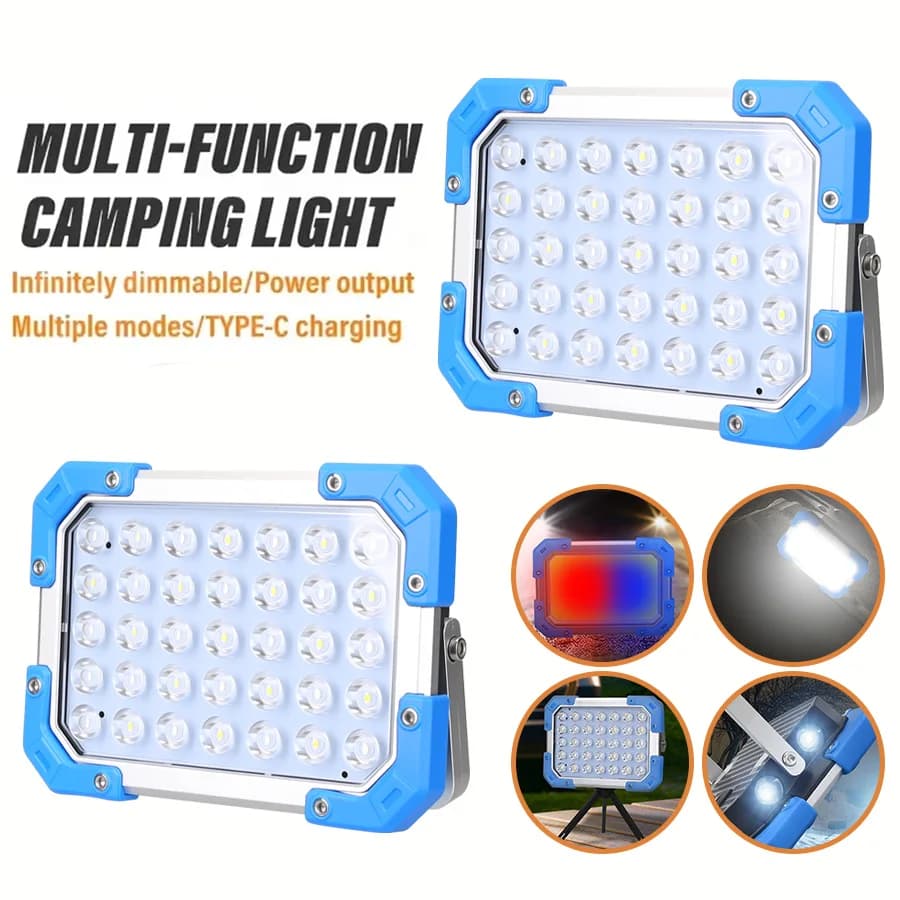 Lanterna ricaricabile con luce da lavoro a LED ultra luminosa integrata con 3 batterie 18650 Torcia magnetica portatile impermeabile per il campeggio