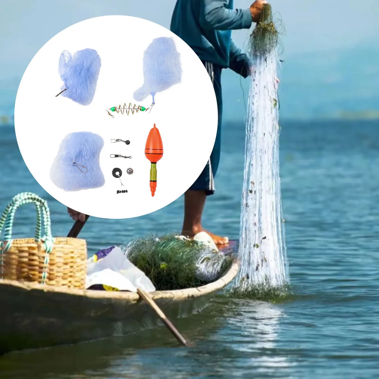 Rete da Pesca a Molla Luminosa in Rame per Catturare Facilmente Esche e Pesci, Accessori per la Pesca a Fondo