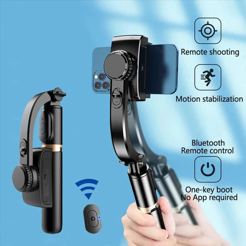 AA60- Stabilizzatore cardanico portatile Selfie Stick Azione smartphone Treppiede Bluetooth Kameralar