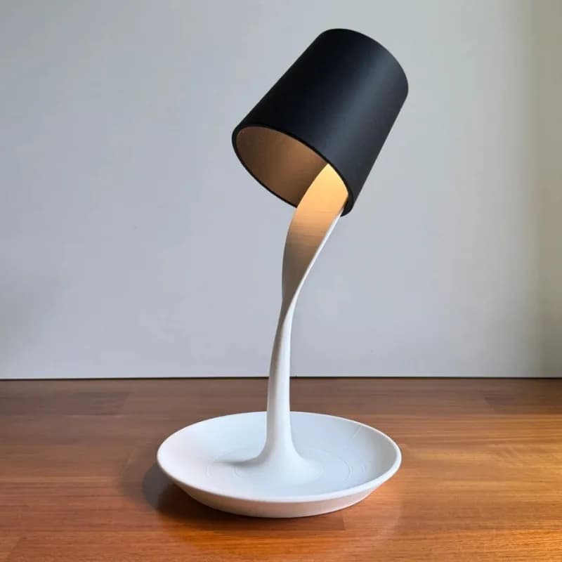 Lampada da scrivania a LED con vassoio Lampada da libro decorativa senza fili a batteria Lampada da comodino per decorazioni per la casa di arte moderna