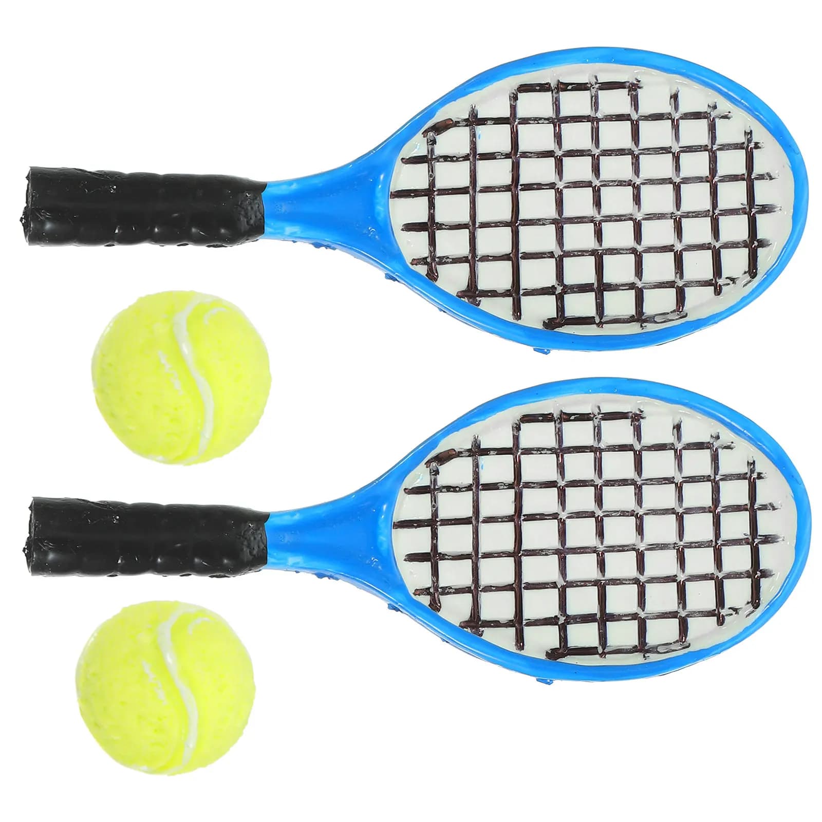 Set di 4 Mini Racchette da Tennis Decorative, Ornamento Creativo per Micro Paesaggi, Accessorio da Scrivania, Regalo Carino