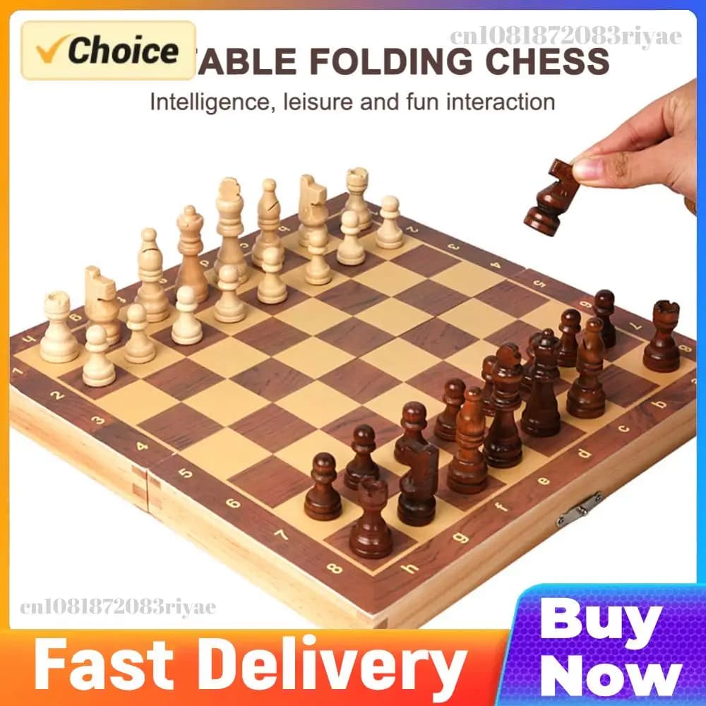 29x29cm Large Chessboard Developing Strategic Thinking Chess Wooden Set Best Gifts Wood Board Game No Toxic for Kids Adults
