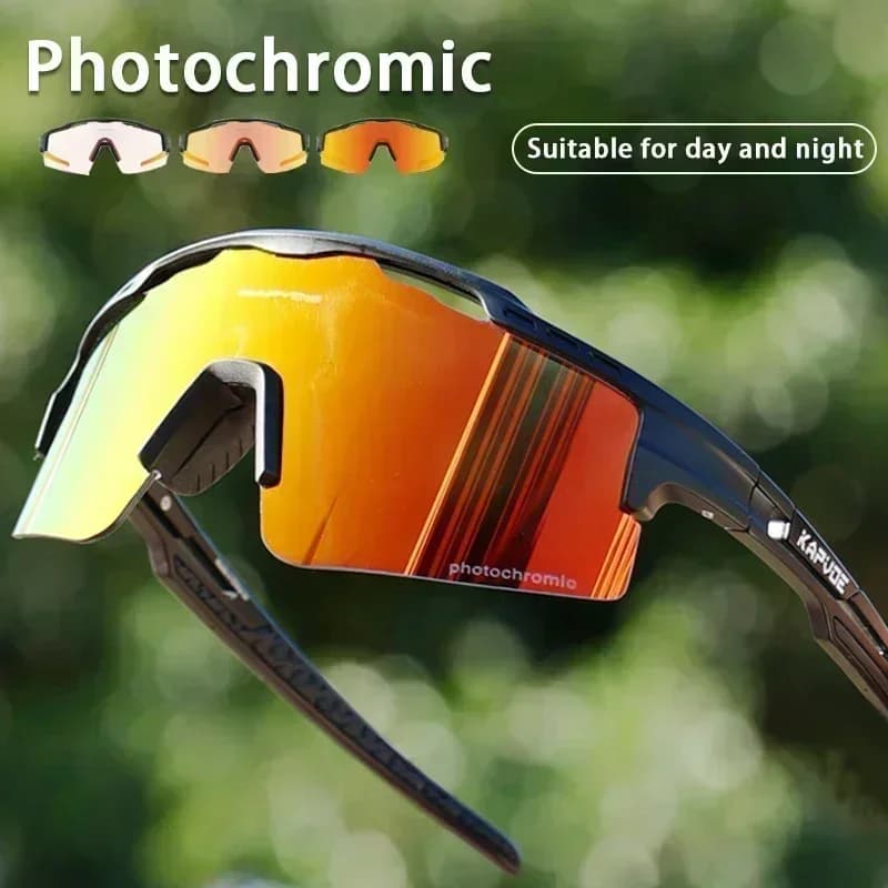 KAPVOE occhiali da sole da ciclismo fotocromatici rossi occhiali sportivi da esterno per uomo occhiali da bicicletta MTB UV400 occhiali da bici da strada da donna