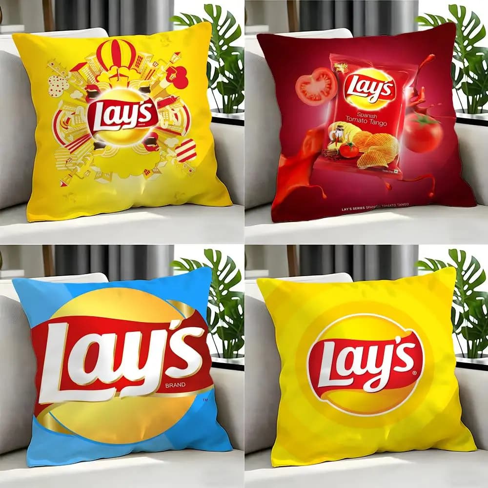snack Lay's Cushion Cover Cushion Cover Set 4Pcs 50x50 45x45 40x40 Pillowcase Decorative Sofa Home Decor