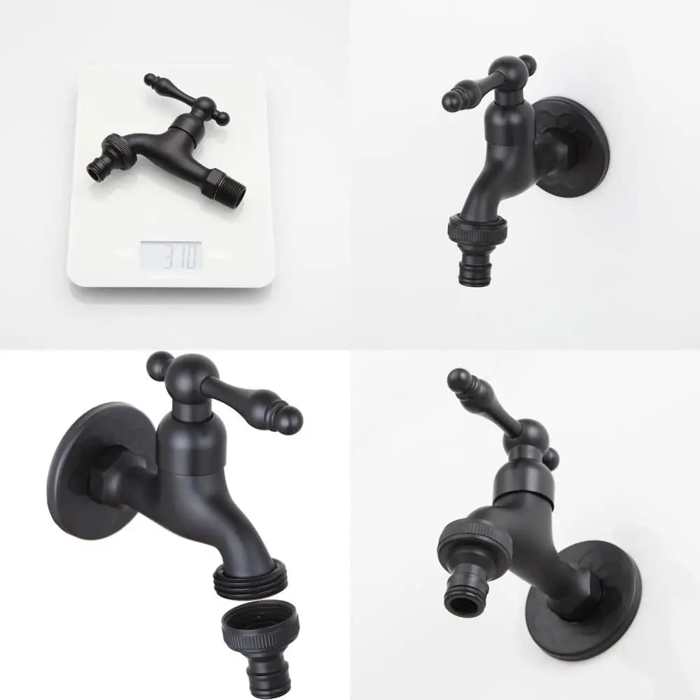 Garden Pipe Faucet for Outdoor Wall Mounting with Brass Structure for Washer and Washer