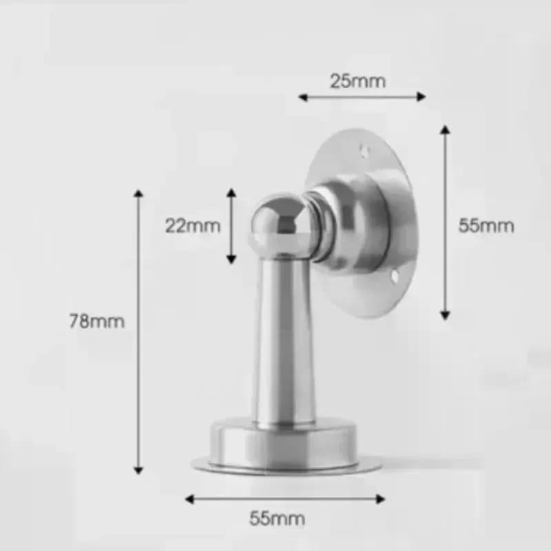 Stainless Steel Magnetic Door Stopper With Drill And No Drill Installation For Home Office Bedroom To Prevent Wall Damage