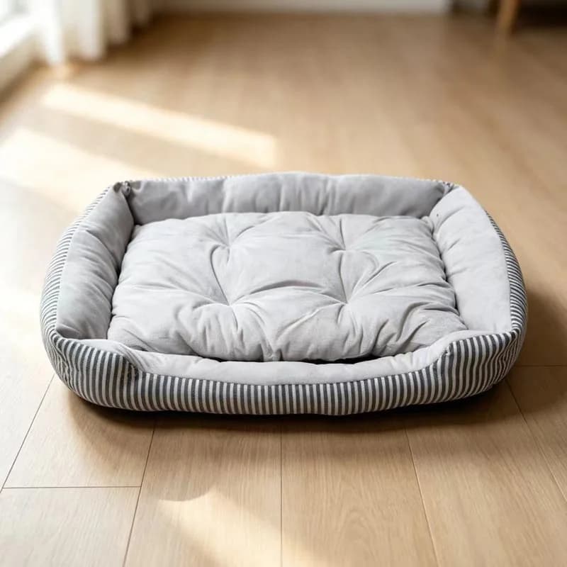 Striped Pet Bed, Detachable and Replaceable Bottom Dog Bed, All-Season Cat Sleeping Mat and Dog Bed
