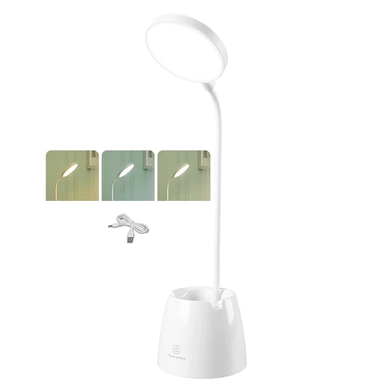 Ricarica USB Piccole lampade da scrivania Portapenne leggero Tipo pieghevole
