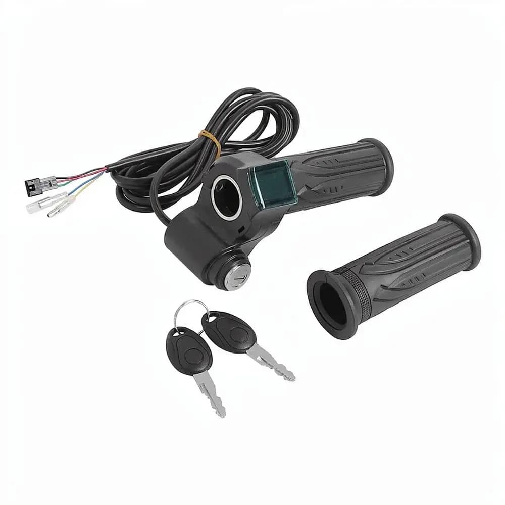 Twist Throttle Grip With Red Display Screen Accelerator Handlebar For Electric Scooter Ebike Speed Control Accessory