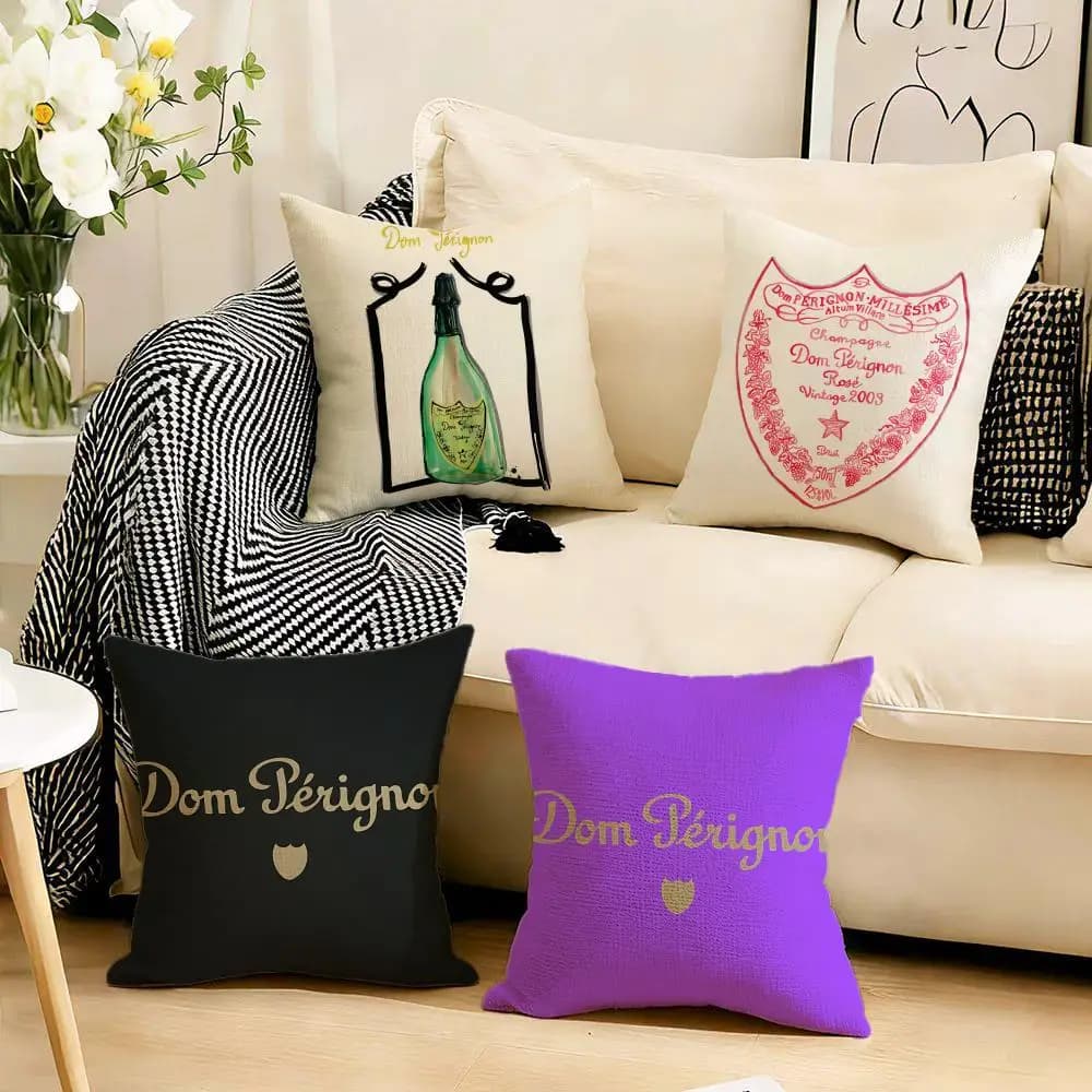 Prestige D-Dom PerignonS Cushion Cover 4Pcs Linen Soft Throw Pillow Covers 40x40 45x45 for Sofa Home Decor