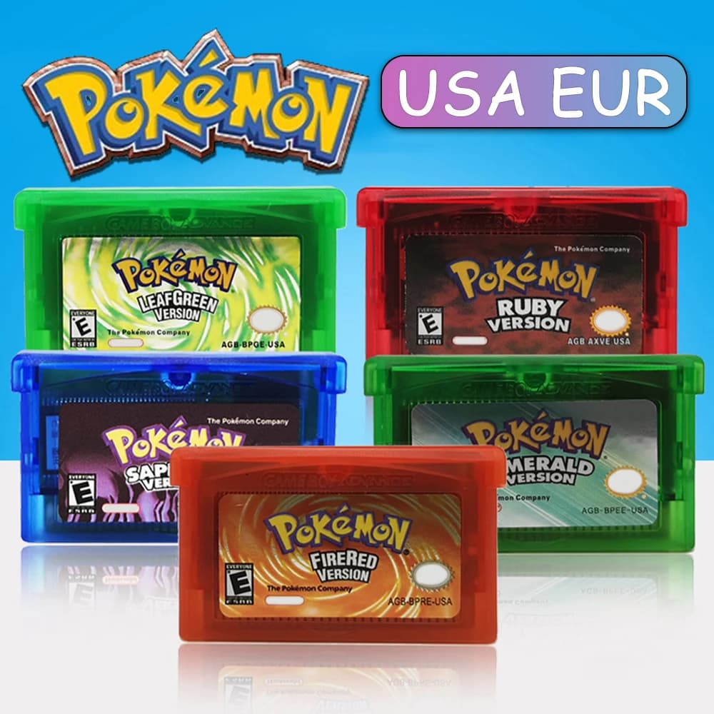 Cartuccia di Gioco GBA Serie Pokemon 32 Bit, Scheda Console per Videogiochi Pokemon Emerald Ruby FireRed LeafGreen Sapphire Multilingue