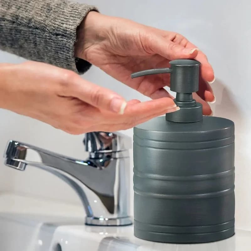 Dispenser di sapone liquido in acciaio inossidabile con pompa per bagno e lavello della cucina – Contiene sapone, lozione, disinfettante