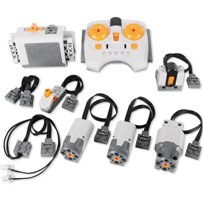 Kit Motore Servo MOC Power Functions M/L/XL con Ricevitore Telecomando per Modelli Auto/Treno DIY 88004/8882