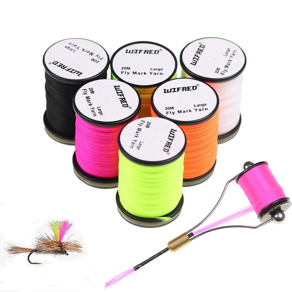 20M/bobina Fly Mark filato 6 colori disponibili Polipropilene Dubbing Fine Dry Wet Spinner Wings Fly Tying Paracadute Materiali
