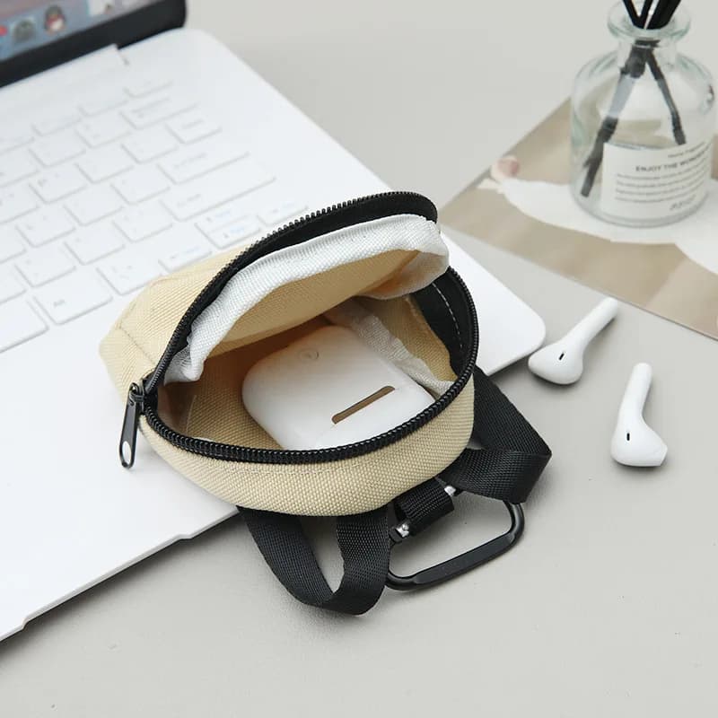 Mini Zaino Portachiavi da Polso, Portamonete Piccolo con Cerniera, Portafoglio Carino per Donna/Uomo, per Auricolari, Cavo Dati, Cosmetici
