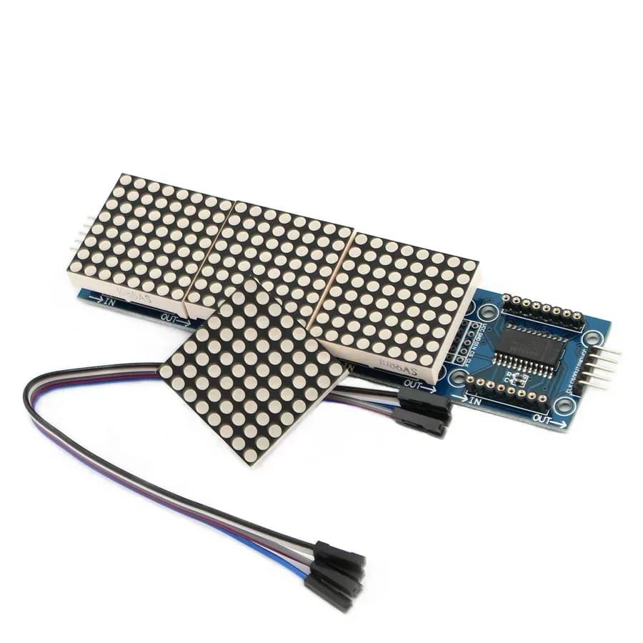 MAX7219 Point matrix module Microcontroller module with LED display 4 in 1 for Arduino