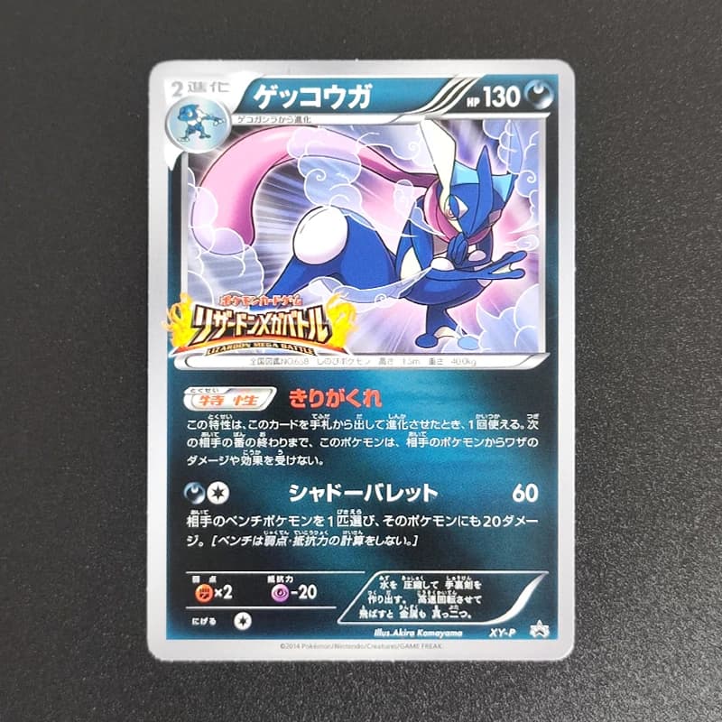 Carta da Collezione Proxy 2014 P.M.JAPANESE XY GRENINJA PROMO-CHARIZARD MEGA.XY-P, Carta Singola RARA, Gioco Classico, Carte Anime, Giocattoli