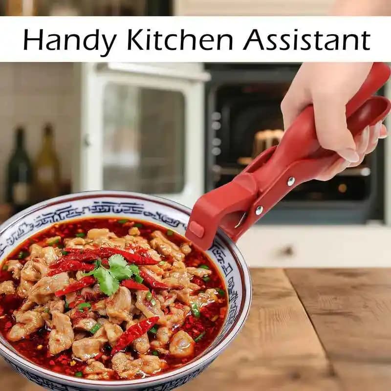 2Pcs Anti-Scald Clips Hot Dish Plate Gripper Kitchen Non-slip Bowls Clamp Holder for Frying Pans Air Fryer Steamers Oven