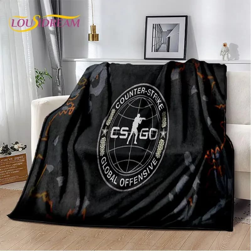 CS GO, Game Gamer, Coperta in morbido peluche Counter Strike, Coperta in flanella per soggiorno, camera da letto, letto, divano, copertura da picnic