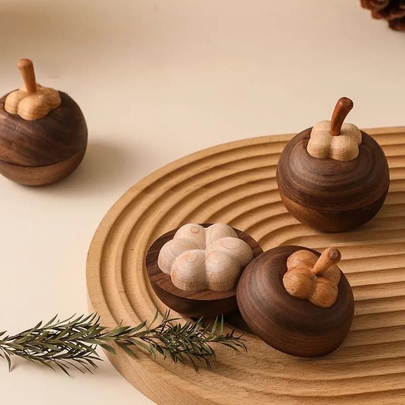 Natural Bamboo Creative Aroma Diffuser Solid Black Walnut Wood Decorative Ornament for Home Fragrance Essential Oils Gift Idea
