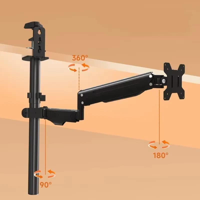 13-27 inch load 10 kg Daul support for monitor bookcase clip-on lifting reverse arm rotating ceiling robot