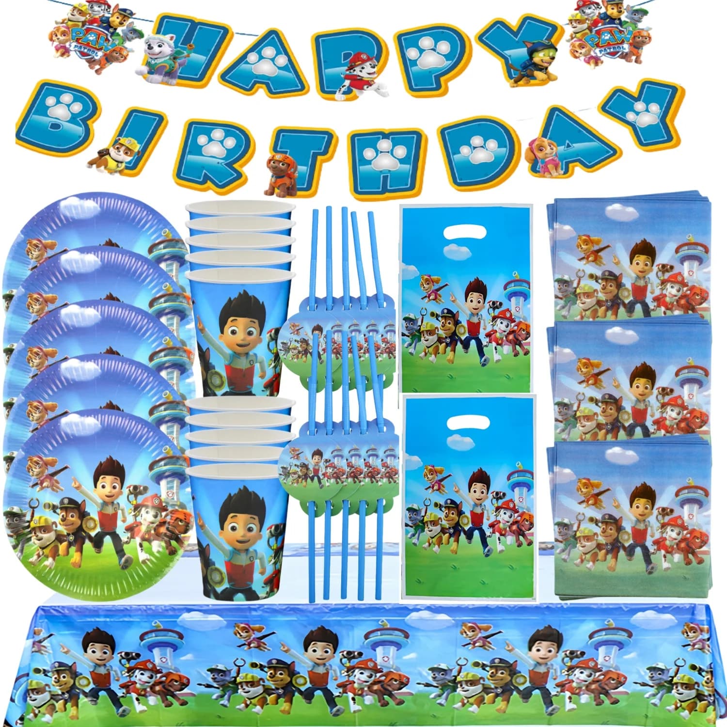 Paw Patrol Birthday Party Decoration stoviglie usa e getta tovaglia per cani tazza Baby Shower bambini ragazzi regali forniture per feste