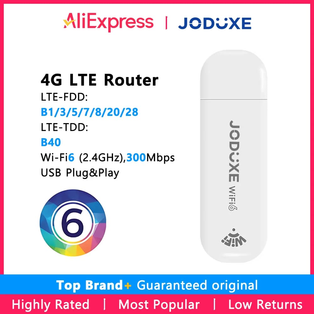 Router JODUXE MF782D 2.4G WiFi 6 con Penetrazione Efficiente delle Pareti, Protezione Online per Bambini, Router WiFi Mobile, Ripetitore, Modem USB
