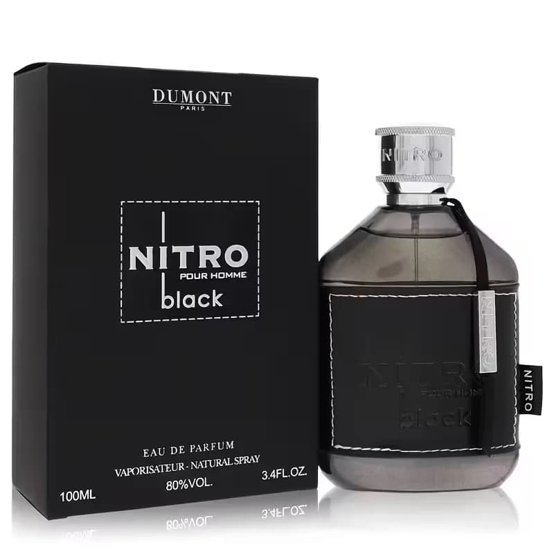 Dumont Nitro Black Eau De Parfum per Uomo - Fragranza Araba con Aroma Fruttato, Legnoso e Floreale