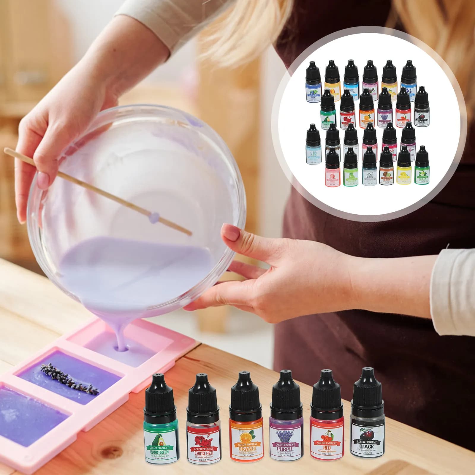 Liquid Colorants for DIY Scented Candles Soap Making Epoxy Resin Coloring Blendable Bright Pigments Premium Safe Home Craft