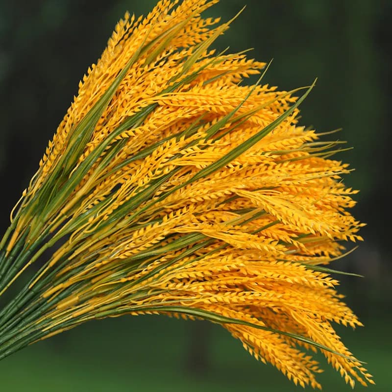 Spiga di grano simulata, finto riso, grande spiga di riso, fiore secco in plastica, decorazione per interni, accessori per riprese con semi di grano, ornamento di riso finto