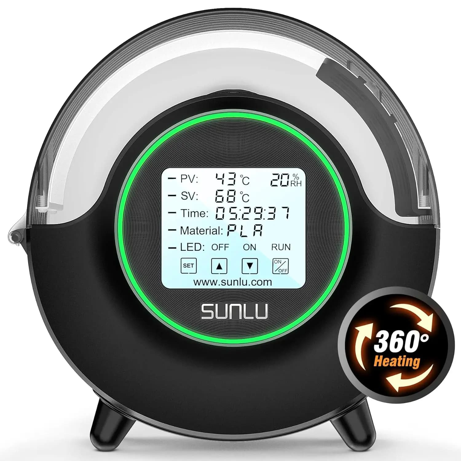 Filament Dryer S2, 70℃ Max, Built-in Fan, 3D Printer Filament Storage & Dehydrator for Nylon TPU PLA PETG ABS (Black)