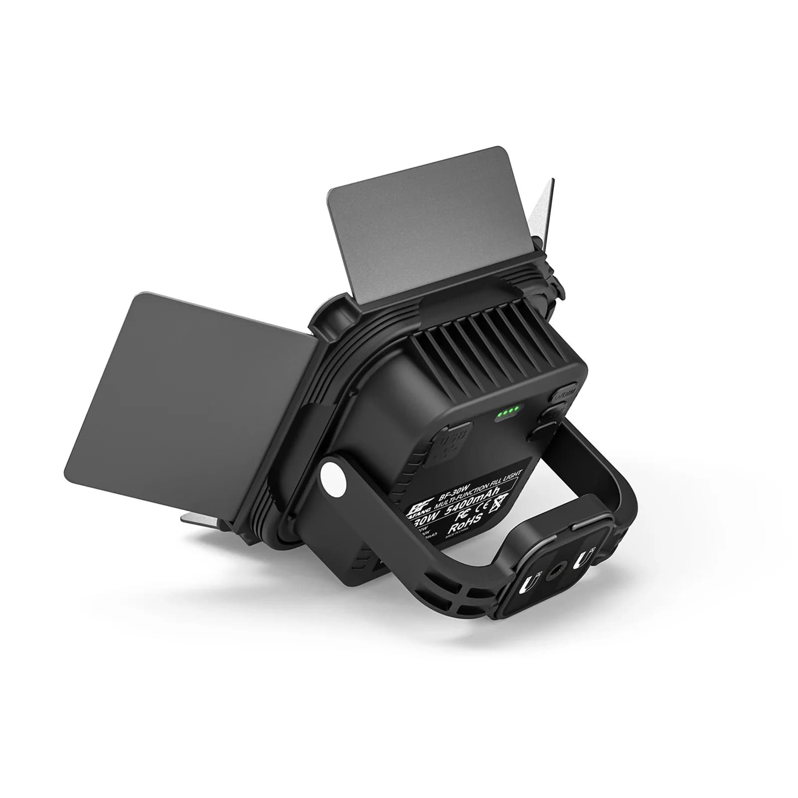 Pannello luminoso video a LED Luce di riempimento per fotografia 2500K-9000K Dimmerabile CRI95 + Batteria incorporata con porta del fienile a 4 foglie Magnetica a forma di U