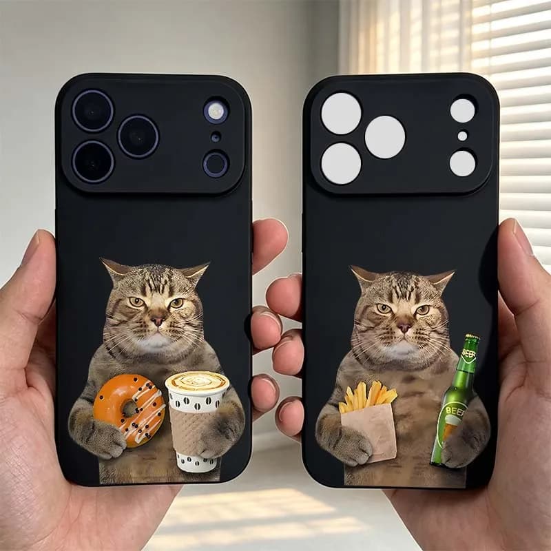 Cartoon Animals Cute Gift For Apple iPhone 17 Air 16e 16 15 14 13 12 Mini Plus Pro Max Black Phone Case