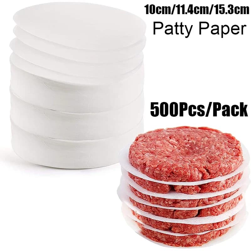 Carta per hamburger da 500 pezzi, carte di cera per separare pappagallini pressati congelati per carta per hamburger