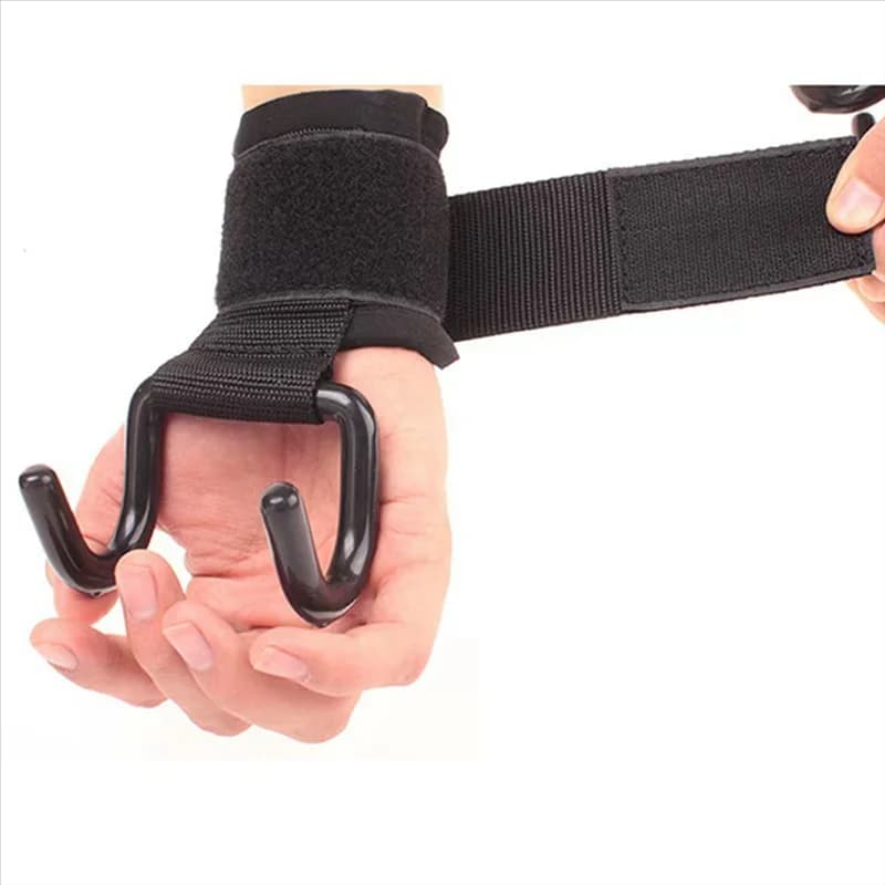 B48B-2PC Weight Lifting Hook Grips Gym Fitness Hook Weight Belt Pull-up Weight Lifting Gloves