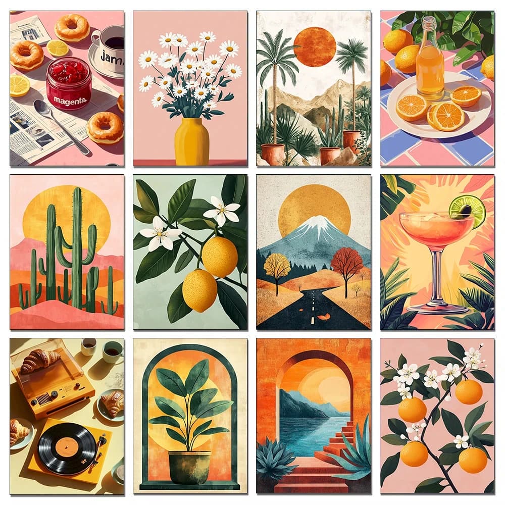 DIY Flowers Art Diamonds Painting for Adults Crafts Scenery Full Square/Round Diamond Mosaic Embroidery Home Wall Decor Gift