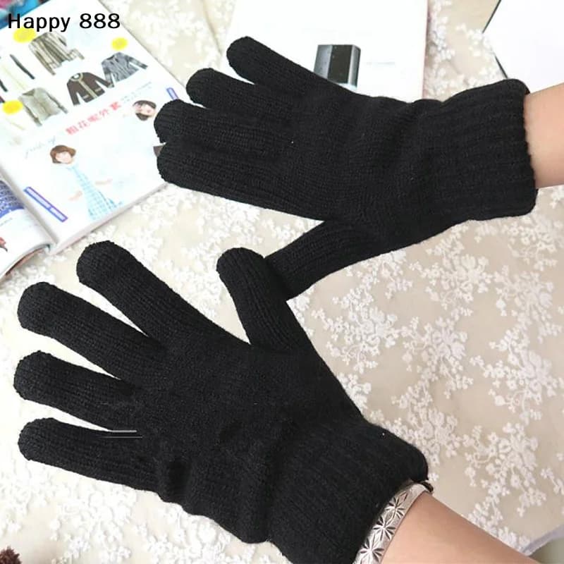 Guanti invernali da uomo in maglia ispessita con funzione touchscreen per ciclismo all'aperto, protezione dal freddo e ritenzione del calore