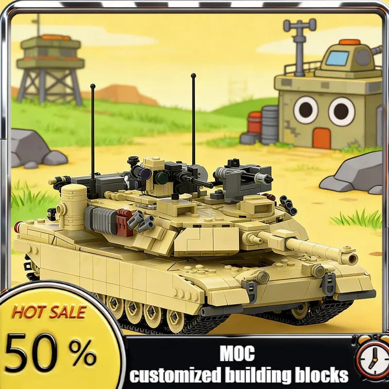 1523 PCS Battle Tank Kit M1A2 Abrams MBT MOC Customize Modular Building Block Creative Design Educational DIY Assembly Toy Gift