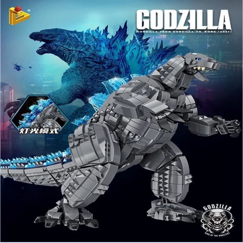 Assemblaggio di blocchi compatibili con LEGO Godzilla vs Kong, modello di assemblaggio difficile, giocattolo meccanico per ornamenti di mostri
