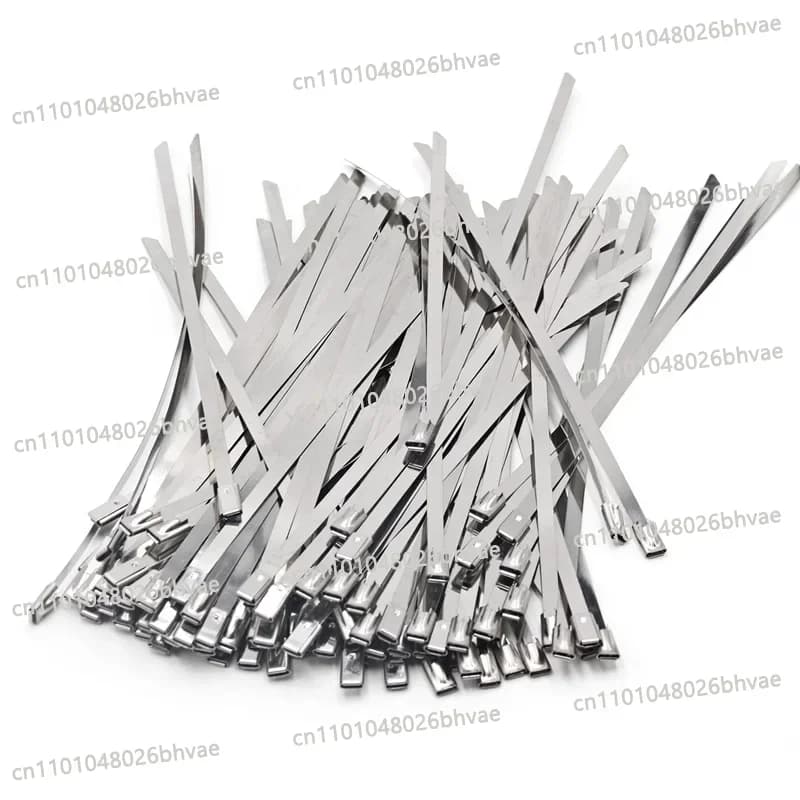 100 Pezzi Fascette Autobloccanti in Acciaio Inox 304, 4.6mm, Multiuso, 150mm 200mm 250mm 300mm 400mm 500mm