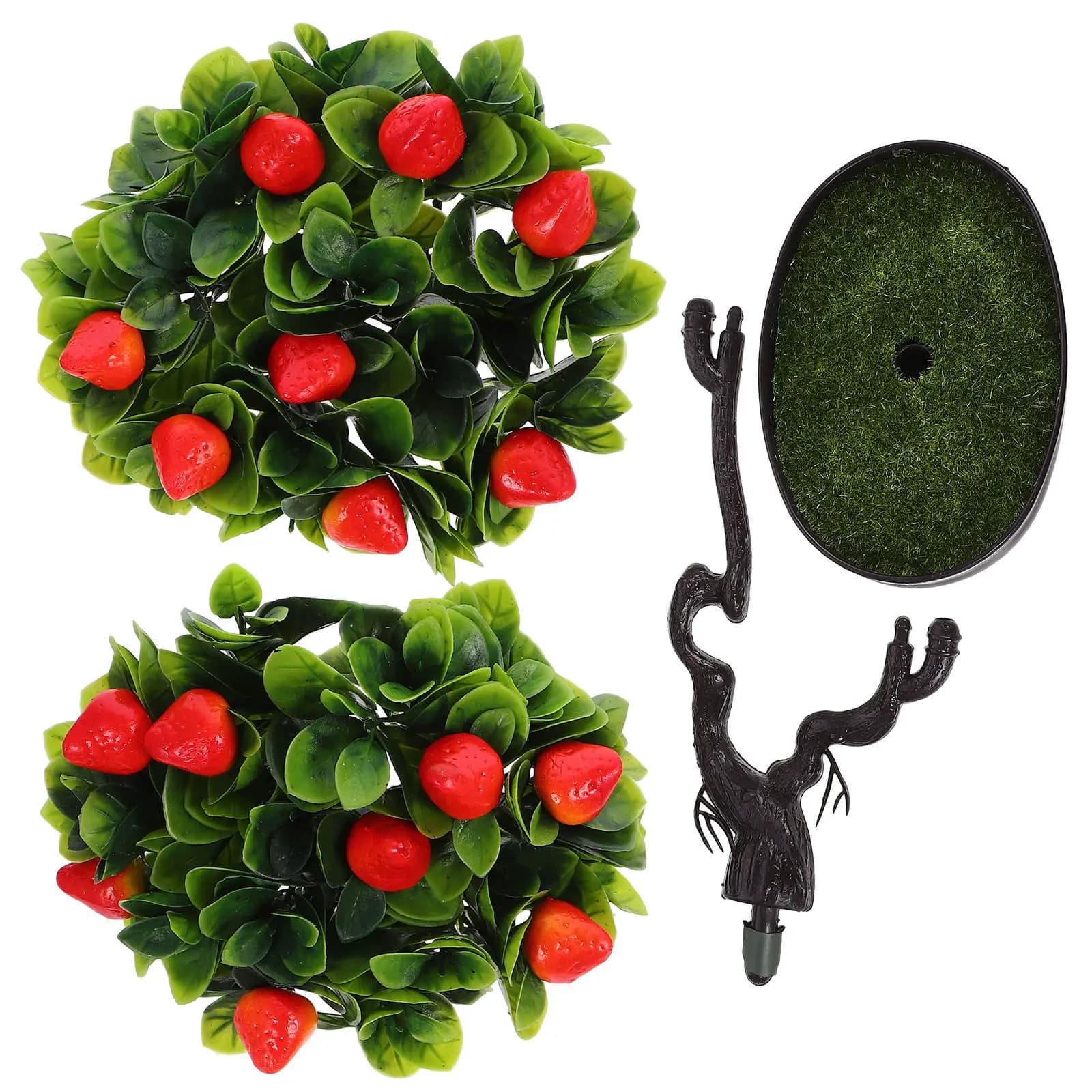 Faux Potted Strawberry Tree Realistic Bonsai Fake Fruit Plant Decor for Home Office Restaurant Tabletop Centerpiece Artificial