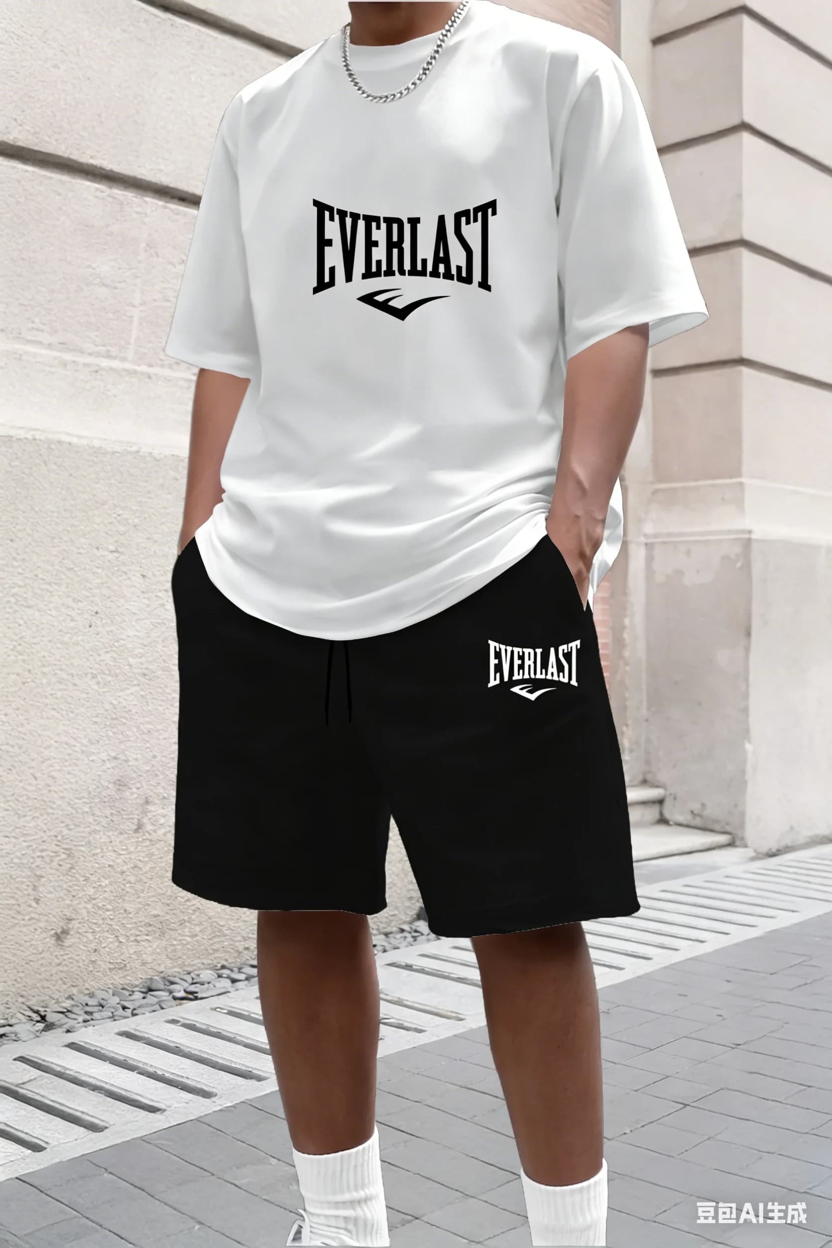 Men's summer set with t-shirts and shorts, men's breathable sports set, casual and fashionable set with short sleeve t-shirts