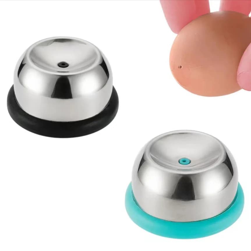 1/2PCS Egg Piercer for Raw Eggs, Stainless Steel Needle Egg Punch Tool with Black or Blue Anti-Slip Base to Get Hard Boiled Egg