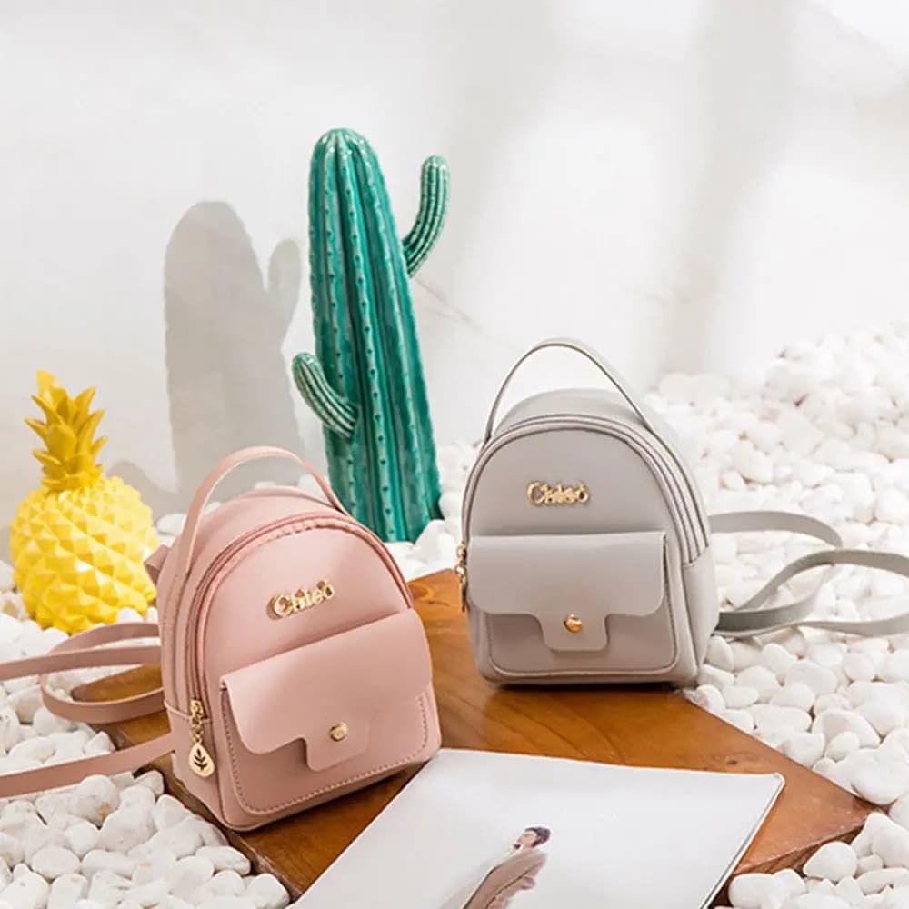 Borse da viaggio piccole e semplici per studenti alla moda Borse da viaggio in pelle PU Mini zaino