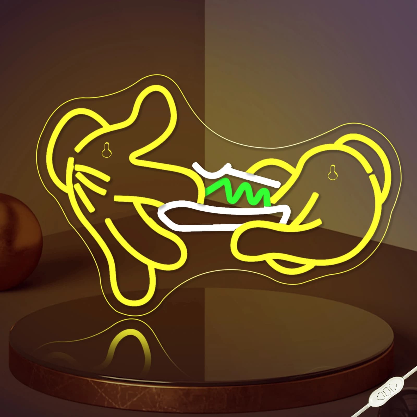 Tenendo l'insegna al neon per la decorazione della parete Guanto al neon Luce verde Foglia LED Insegna al neon per camera da letto Soggiorno Negozio Centro commerciale Decorazione del supermercato