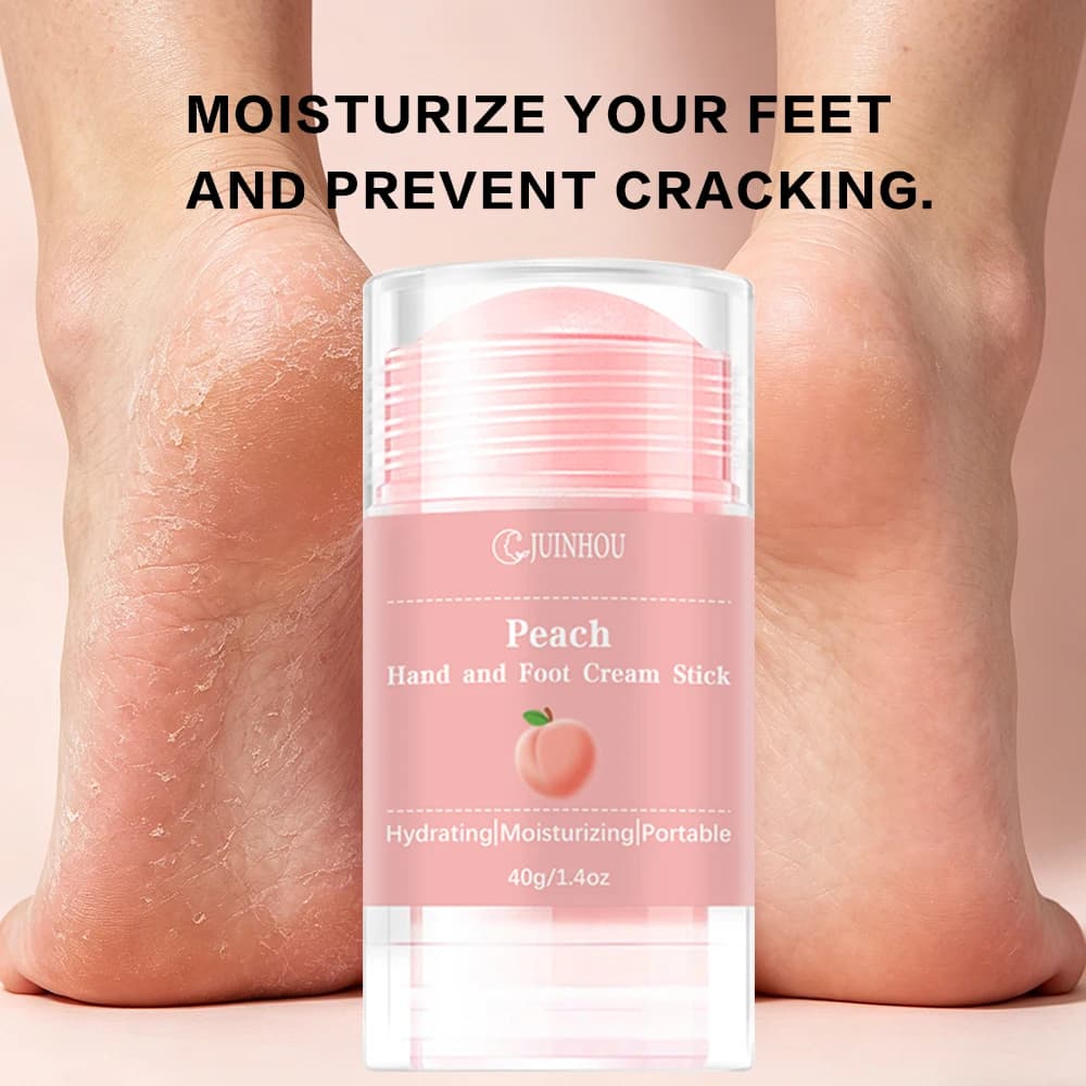La crema per piedi anti-screpolature JUINHOU Peach è adatta per piedi e talloni secchi e screpolati. Idrata i piedi e i talloni secchi e previene la formazione di screpolature.