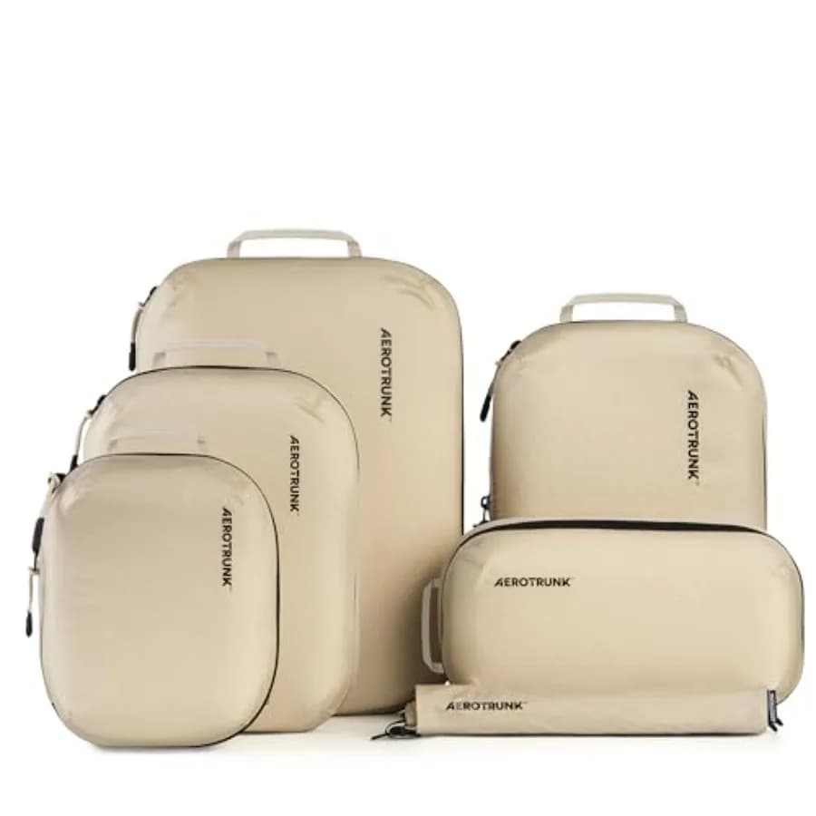 Cubi di compressione ultraleggeri per valigie e bagagli da viaggio, tessuto in nylon, neri, design salvaspazio a compressione