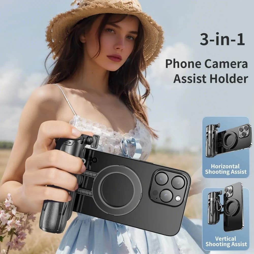 Upgrade Magnetic Selfie Stick with Detachable Wireless Remote Control Retractable Handheld Selfie Stick for Smartphones